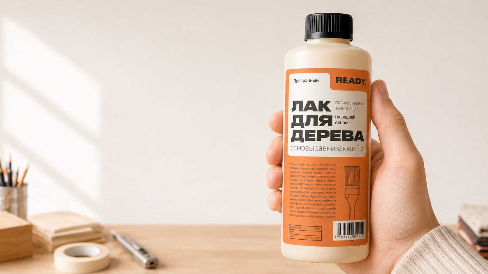 Лак для дерева READY JWAX в руке мастера